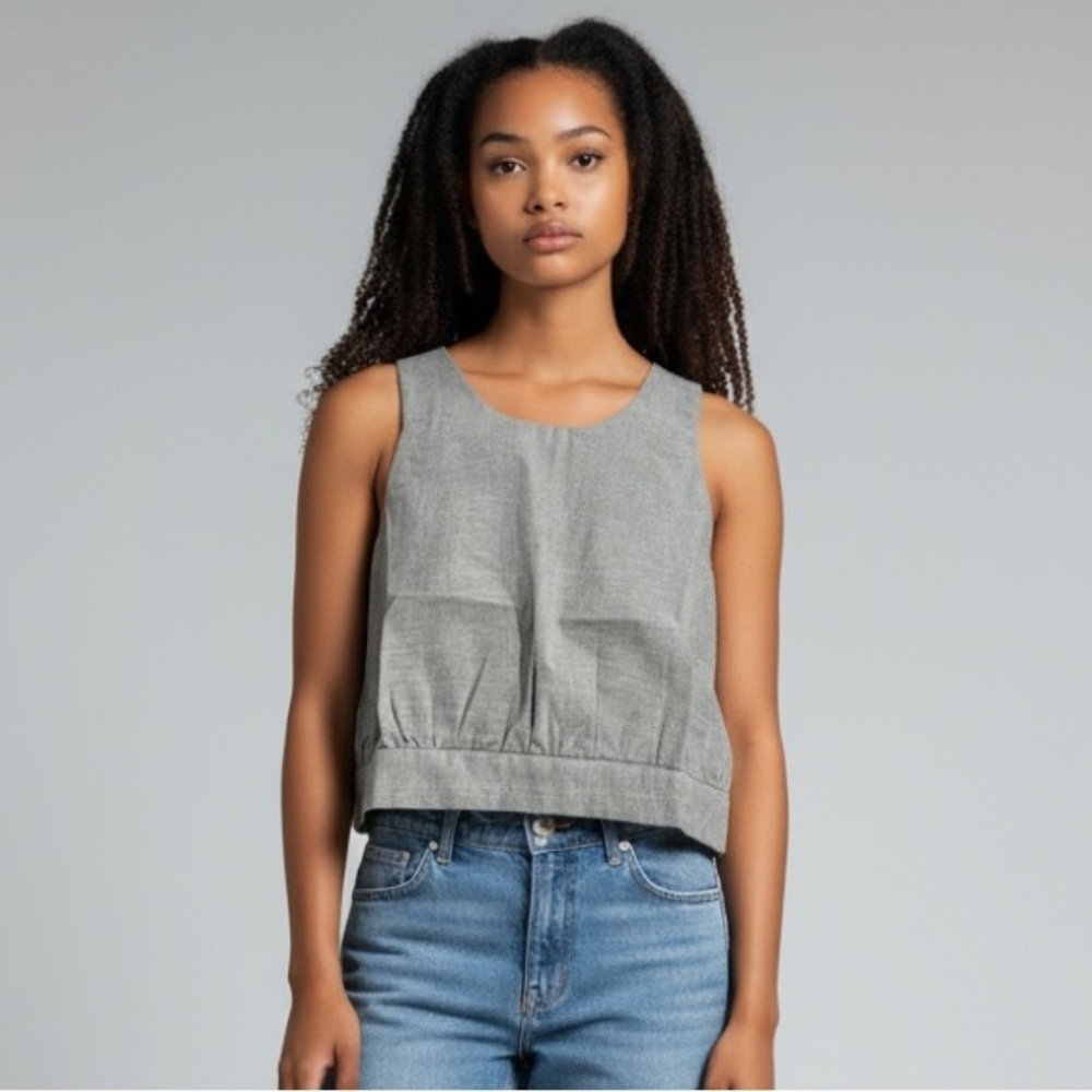 ACHRO NWT Gray Pinstripe Sleeveless Women's Top